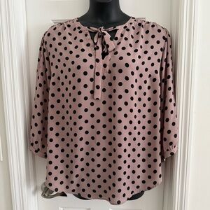 Torrid Polka Dot Blouse - Pink and Black